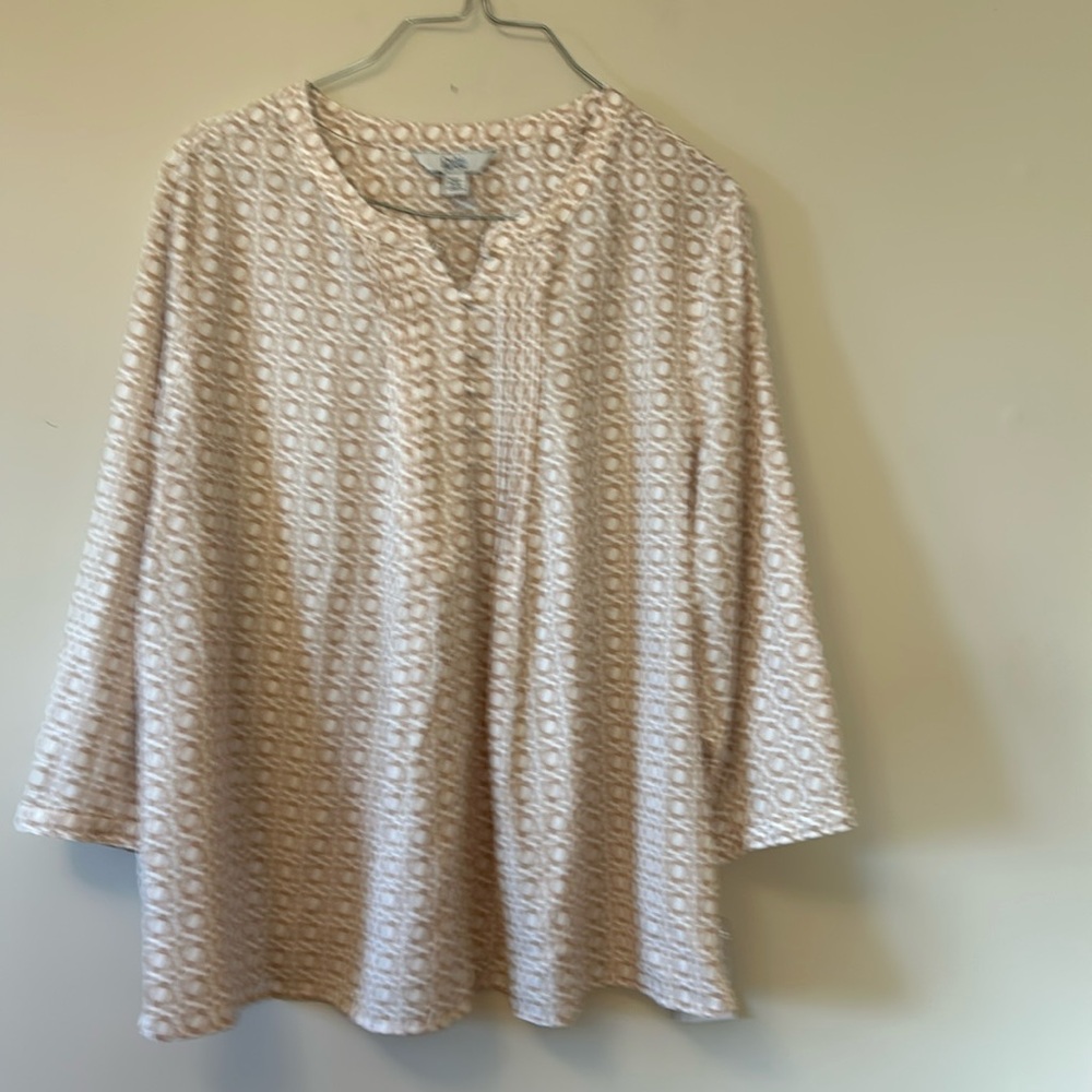 Croft & Barrow tan print dressy shirt size PXXL new with tags attached